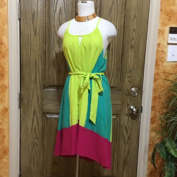 Karlie color block Halter neck high low dress - Picture 4 of 8